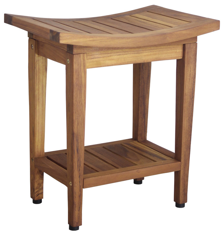 Aqua Teak Maluku Shower Bench with Shelf & Reviews Wayfair